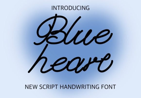 Blue Heart Font for Web Design Projects